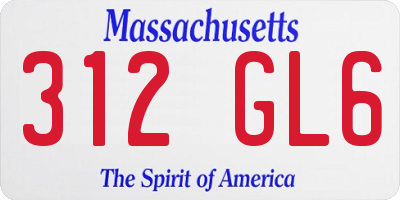 MA license plate 312GL6