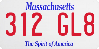MA license plate 312GL8