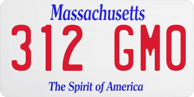 MA license plate 312GM0