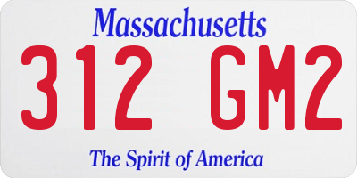 MA license plate 312GM2