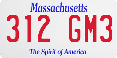 MA license plate 312GM3