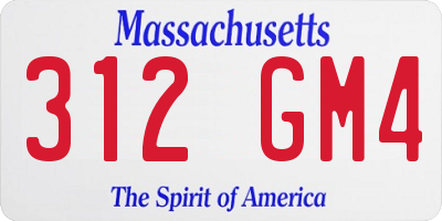 MA license plate 312GM4
