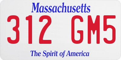 MA license plate 312GM5
