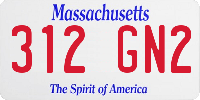 MA license plate 312GN2