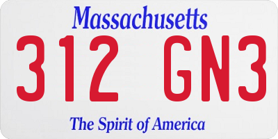 MA license plate 312GN3