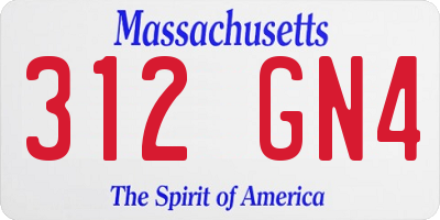 MA license plate 312GN4
