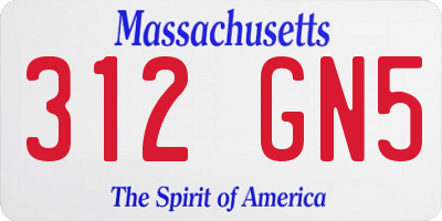 MA license plate 312GN5