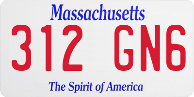 MA license plate 312GN6