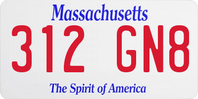 MA license plate 312GN8