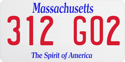 MA license plate 312GO2