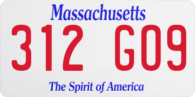 MA license plate 312GO9