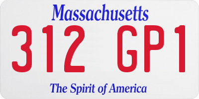 MA license plate 312GP1