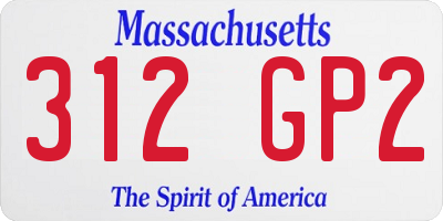 MA license plate 312GP2