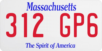 MA license plate 312GP6