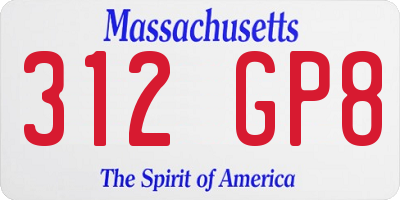 MA license plate 312GP8