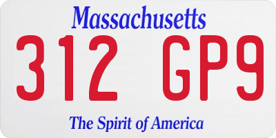 MA license plate 312GP9