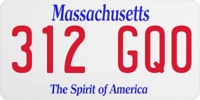MA license plate 312GQ0
