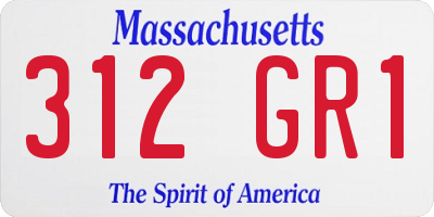 MA license plate 312GR1