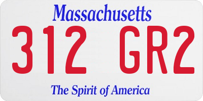 MA license plate 312GR2