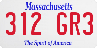 MA license plate 312GR3