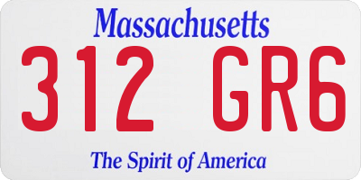 MA license plate 312GR6