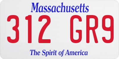MA license plate 312GR9