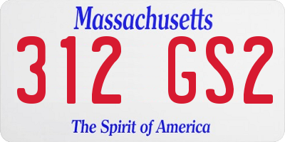 MA license plate 312GS2