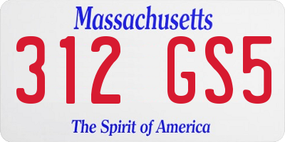 MA license plate 312GS5