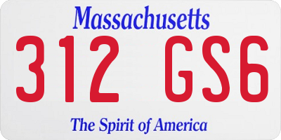MA license plate 312GS6