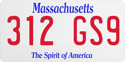 MA license plate 312GS9