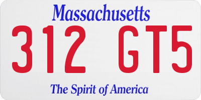 MA license plate 312GT5