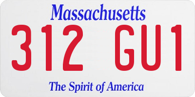 MA license plate 312GU1