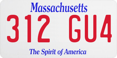 MA license plate 312GU4