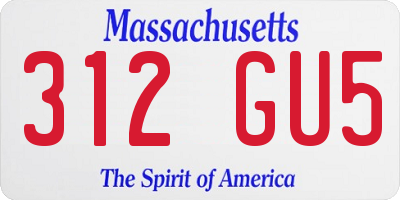 MA license plate 312GU5