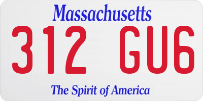 MA license plate 312GU6