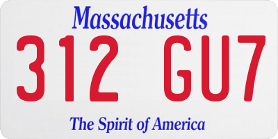 MA license plate 312GU7