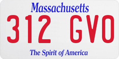 MA license plate 312GV0