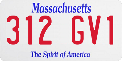 MA license plate 312GV1