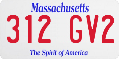 MA license plate 312GV2