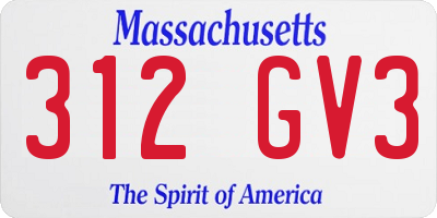 MA license plate 312GV3