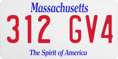 MA license plate 312GV4