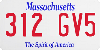 MA license plate 312GV5