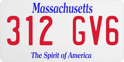 MA license plate 312GV6