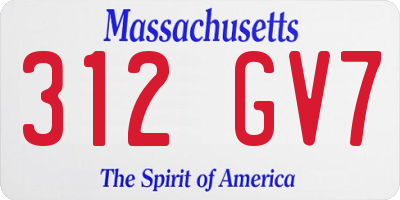 MA license plate 312GV7