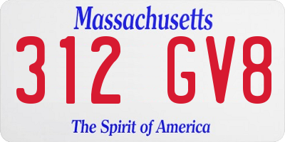 MA license plate 312GV8