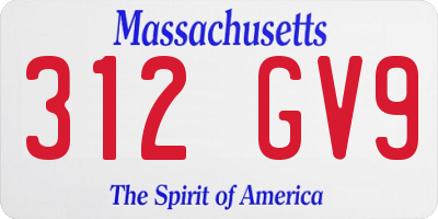 MA license plate 312GV9