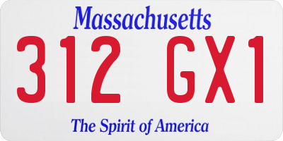 MA license plate 312GX1