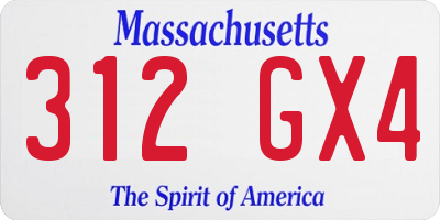 MA license plate 312GX4