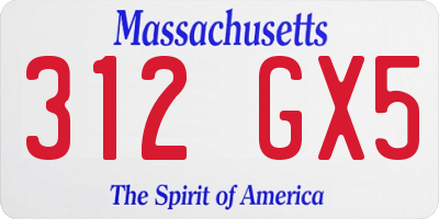MA license plate 312GX5