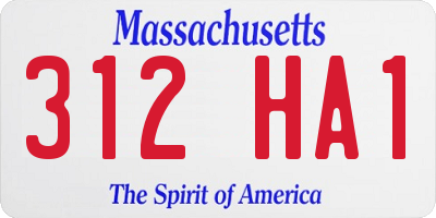 MA license plate 312HA1